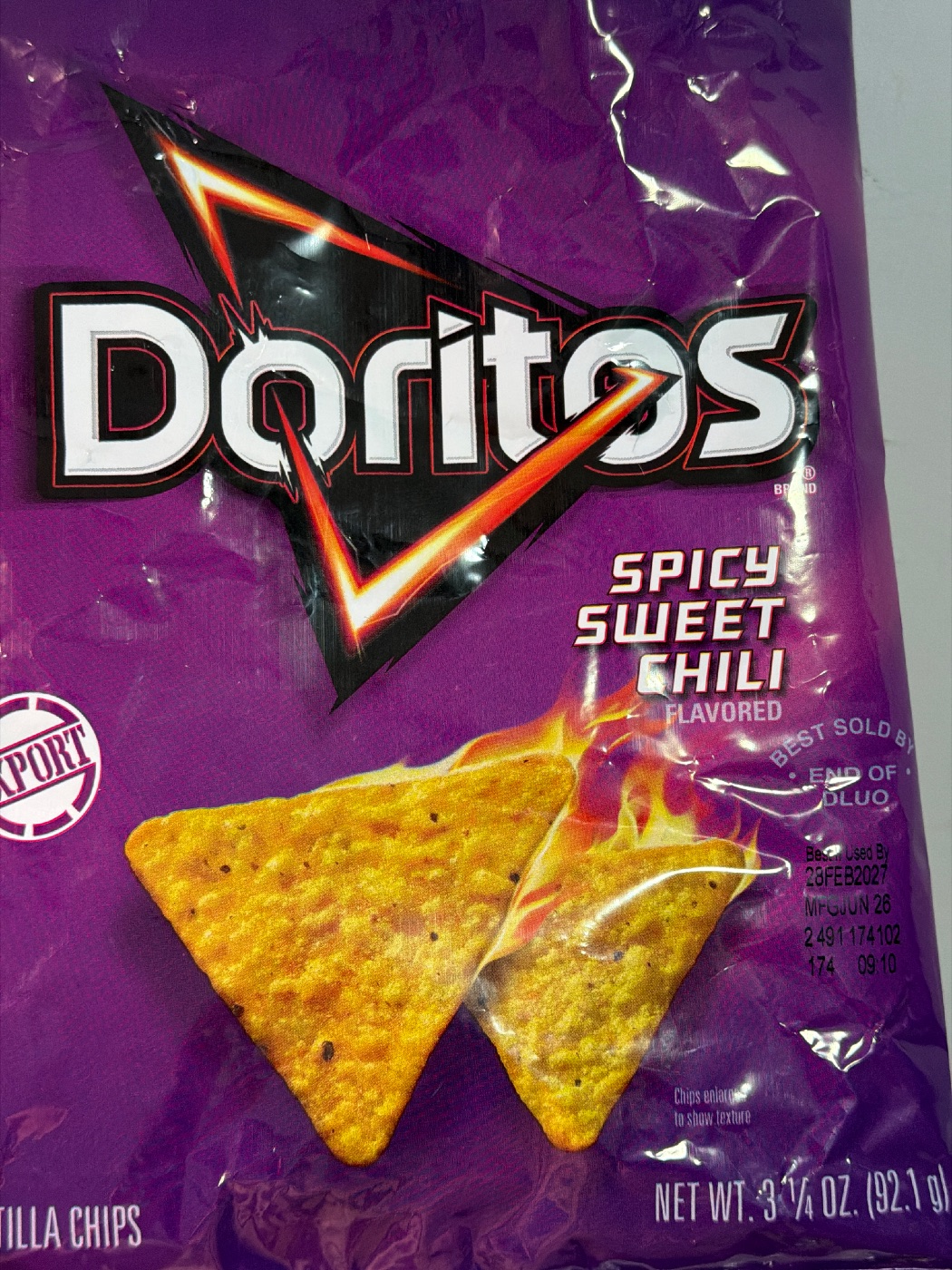 Doritos Flavored Tortilla Chips Spicy Sweet Chili 92.1克
